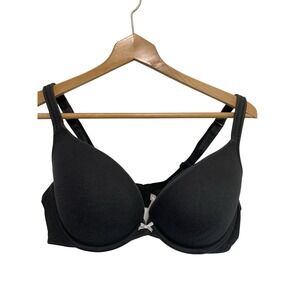 Cacique Black Boost Plunge Bra 40D Underwire Adjustable Straps Everyday Comfort